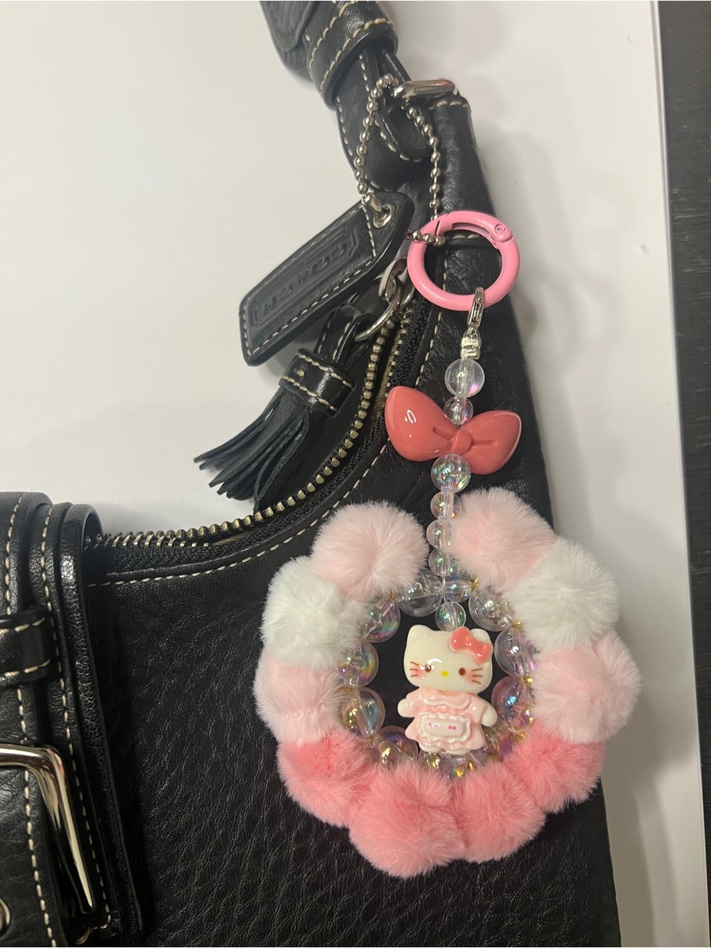 Hello kitty Pom Keychain for Kids - Cute Plush Bag Charm